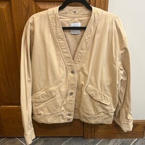 Zara Women’s Tan Snap Front Jacket, XS, normcore cabincore minimalist